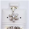 Image 3 : 105) 10K GOLD CUBIC ZIRCONIA FLOWER PENDANT
