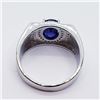 Image 4 : 106) STERLING SILVER MEN'S SAPPHIRE & CZ RING