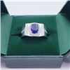 Image 5 : 106) STERLING SILVER MEN'S SAPPHIRE & CZ RING