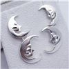Image 2 : 107) STERLING SILVER MOON DANGLE EARRINGS