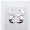 Image 3 : 107) STERLING SILVER MOON DANGLE EARRINGS
