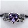 Image 1 : 108) LOT OF 3 SILVER AMETHYST & MARCASITE RING