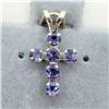 Image 1 : 109) 10K YELLOW GOLD SAPPHIRE CROSS PENDANT