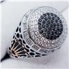 Image 2 : 110) STERLING SILVER MEN'S BLACK ONYX & CZ RING