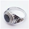 Image 3 : 110) STERLING SILVER MEN'S BLACK ONYX & CZ RING