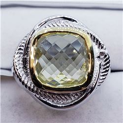 112) BRASS MEN'S LEMON TOPAZ RING