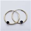Image 2 : 113) 14K YELLOW GOLD SAPPHIRE HOOP EARRINGS