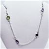 Image 2 : 115) STERLING SILVER ASST GEMSTONE 18" NECKLACE