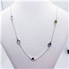 Image 3 : 115) STERLING SILVER ASST GEMSTONE 18" NECKLACE