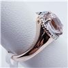 Image 3 : 116) ROSE GOLD PLATED SILVER MORGANITE RING