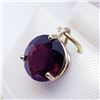 Image 2 : 117) 10K YELLOW GOLD GARNET PENDANT