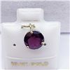 Image 3 : 117) 10K YELLOW GOLD GARNET PENDANT