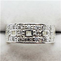 120) STERLING SILVER MEN'S CZ RING