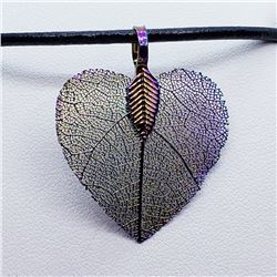 121) MULTI SHADE LEAF PENDANT FASHION NECKLACE