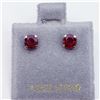 Image 3 : 123) 14K WHITE GOLD RUBY STUD EARRINGS