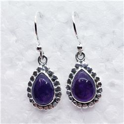 125) STERLING SILVER AMETHYST EARRINGS