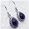 Image 2 : 125) STERLING SILVER AMETHYST EARRINGS