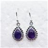 Image 3 : 125) STERLING SILVER AMETHYST EARRINGS