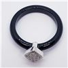 Image 3 : 126) BLACK ONYX & CUBIC ZIRCONIA RING
