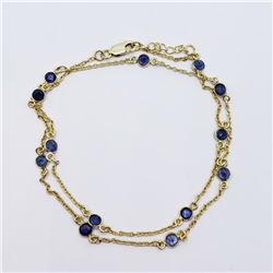 127) GOLD PLATED SILVER SAPPHIRE NECKLACE