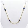 Image 2 : 127) GOLD PLATED SILVER SAPPHIRE NECKLACE
