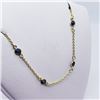 Image 3 : 127) GOLD PLATED SILVER SAPPHIRE NECKLACE