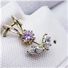 Image 2 : 128) 10K YELLOW GOLD CZ FLOWER SHAPED PENDANT