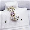 Image 3 : 128) 10K YELLOW GOLD CZ FLOWER SHAPED PENDANT