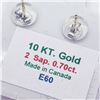 Image 4 : 133) 10K YELLOW GOLD SAPPHIRE EARRINGS