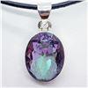 Image 1 : 135)STERLING SILVER MYSTIC TOPAZ PENDANT NECKLACE