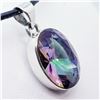 Image 2 : 135)STERLING SILVER MYSTIC TOPAZ PENDANT NECKLACE