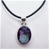 Image 3 : 135)STERLING SILVER MYSTIC TOPAZ PENDANT NECKLACE
