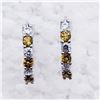 Image 1 : 136) STERLING SILVER CITRINE & CZ EARRINGS