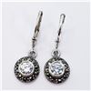 Image 1 : 139) STERLING SILVER CZ & MARCASITE EARRINGS