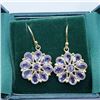 Image 1 : 142) GOLD PLATED SILVER AMETHYST EARRINGS