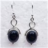 Image 1 : 145) STERLING SILVER BLACK ONYX EARRINGS