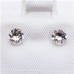 148) 10K YELLOW GOLD WHITE TOPAZ EARRINGS