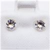 Image 1 : 148) 10K YELLOW GOLD WHITE TOPAZ EARRINGS
