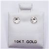 Image 3 : 148) 10K YELLOW GOLD WHITE TOPAZ EARRINGS