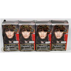 4 BOXES OF L'OREAL SUPERIOR PREFERENCE HAIR DYE