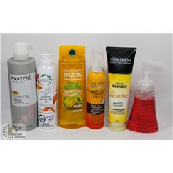 BAG OF ASSORTED SHAMPOOS, CONDITIONERS AND MORE