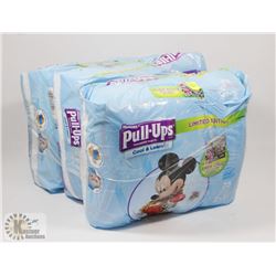 3 PACKS OF 25 HUGGIES PULL-UPS SIZE 2T-3T