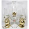 Image 1 : LOT OF 3 OIL LAMPS.