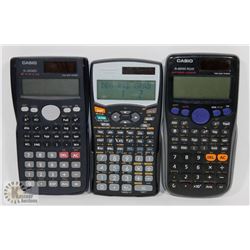 LOT OF 3 SOLAR/BATTERY SCIENTIFIC CALCULATOR