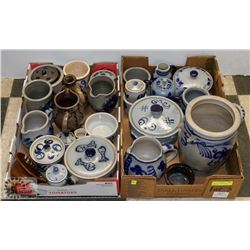 2 BOXES OF POTTERY, SOME HANDMADE