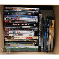 BOX OF ASSORTED DVDS