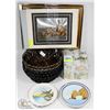 Image 1 : BUNDLE OF HAND PAINTED PLATES, ARTWORK, BASKETS,