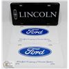 Image 1 : THREE FORD/LINCOLN LICENSE PLATES