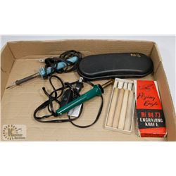 FLAT WITH COLD HEAT SOLDERING IRON, WOOD BRANDING