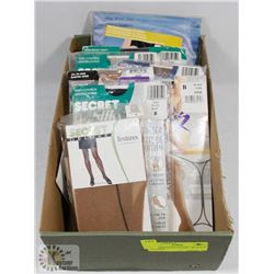 BOX W/NEW PANTYHOSE - BLACK & NATURAL